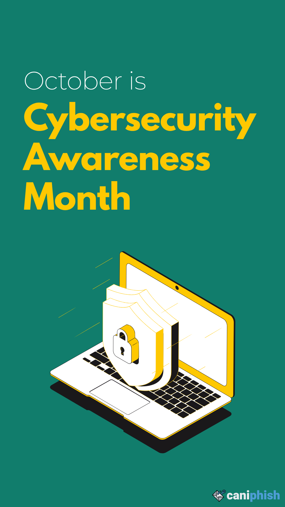 Poster promoting Cybersecurity Awareness Month.