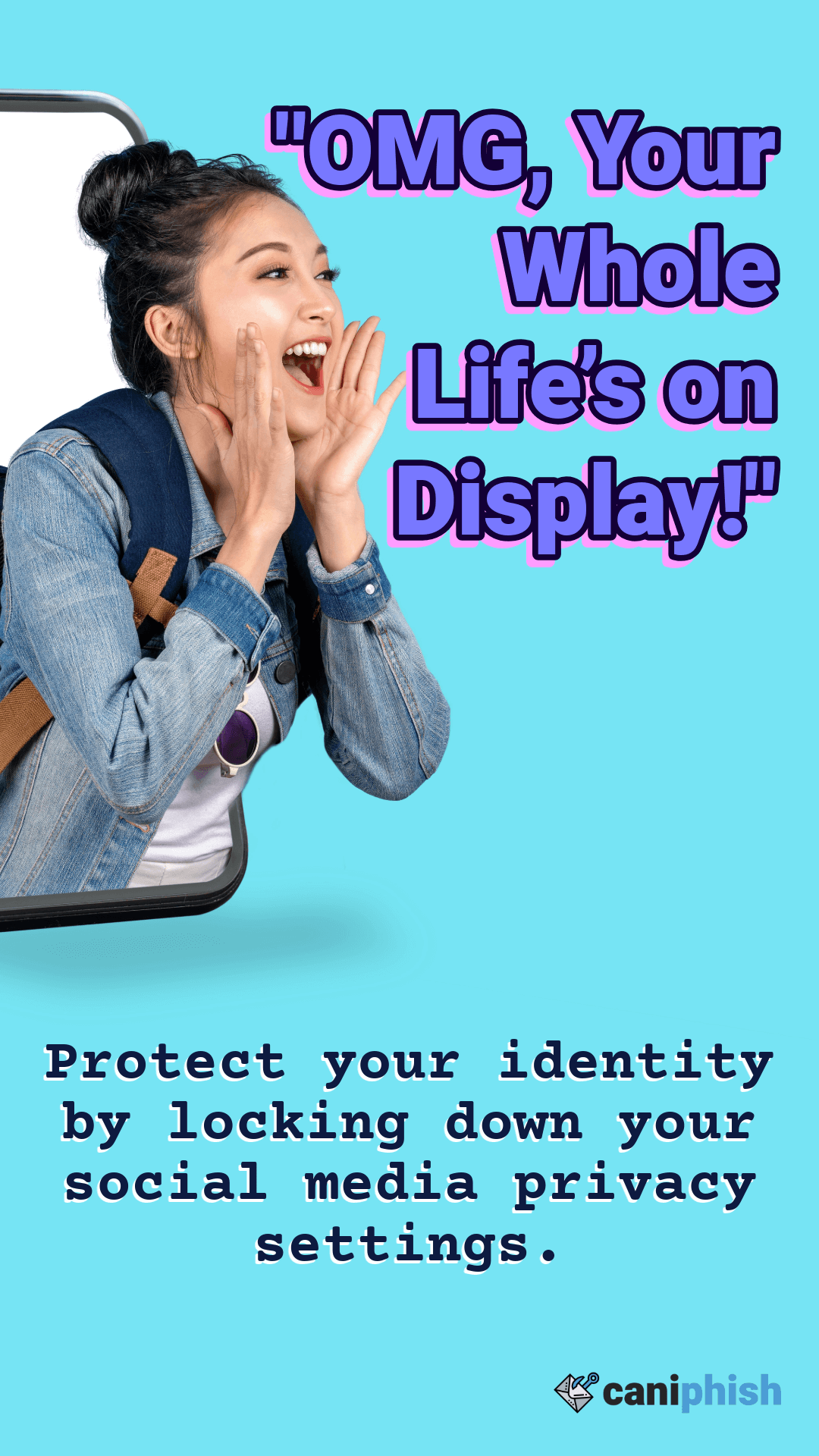 Poster advising that you should lock down your social media privacy settings