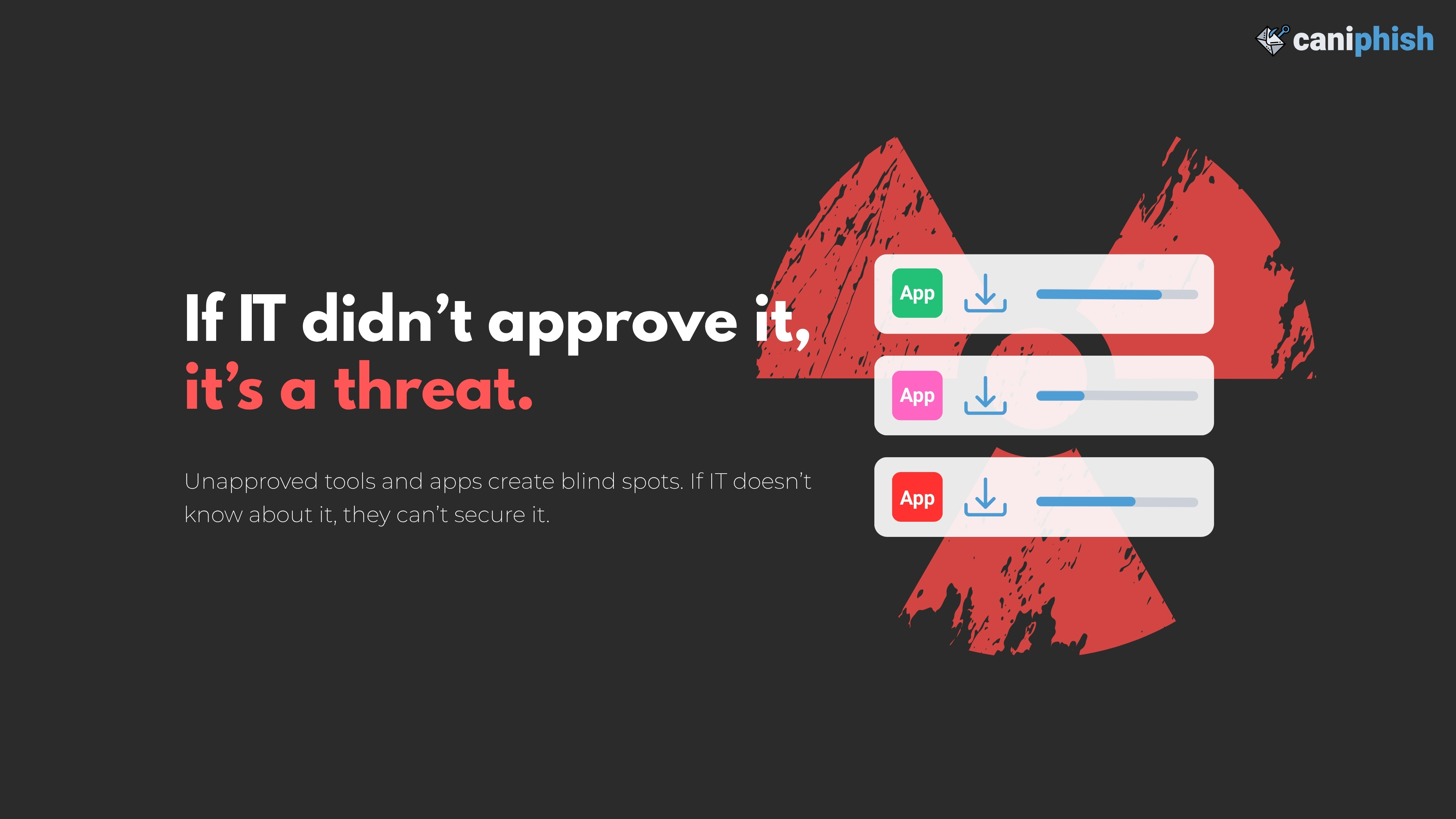 Wallpaper warning that unapproved apps are threats.