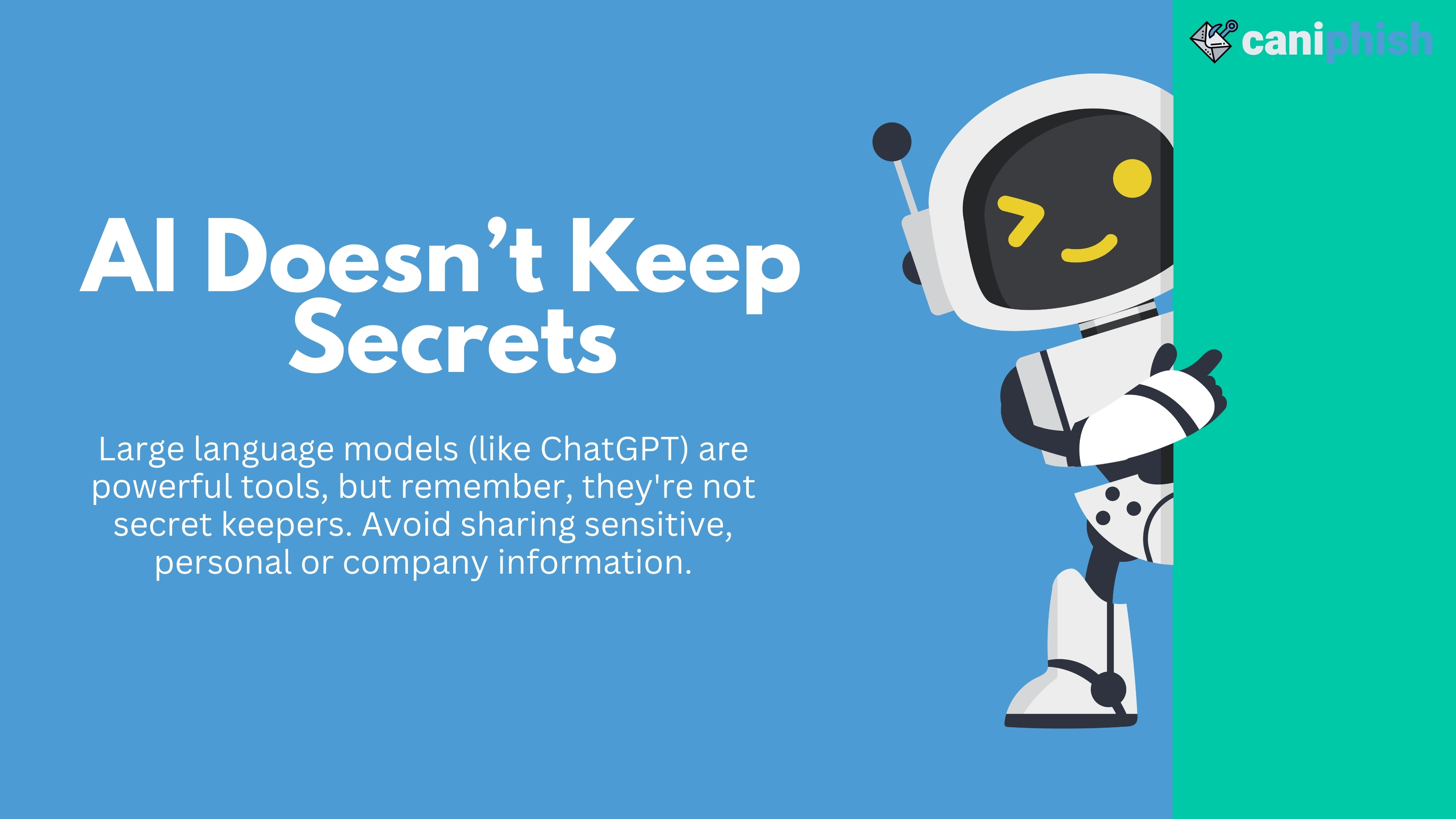 Wallpaper advising to avoid sharing sensitive information to AI.